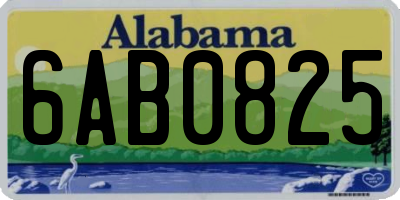 AL license plate 6AB0825