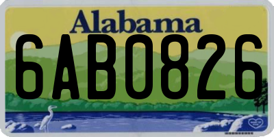 AL license plate 6AB0826