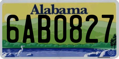 AL license plate 6AB0827