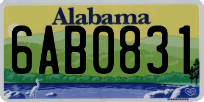 AL license plate 6AB0831
