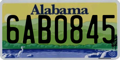 AL license plate 6AB0845