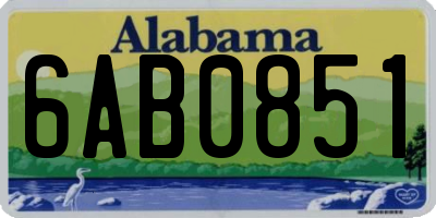 AL license plate 6AB0851