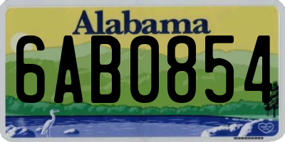 AL license plate 6AB0854