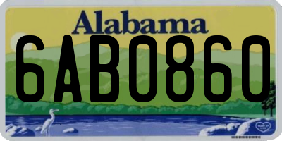 AL license plate 6AB0860