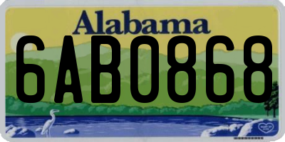 AL license plate 6AB0868
