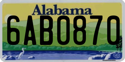 AL license plate 6AB0870