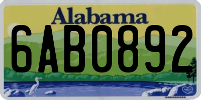 AL license plate 6AB0892