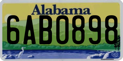 AL license plate 6AB0898