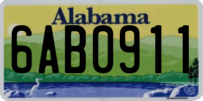 AL license plate 6AB0911