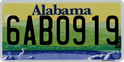 AL license plate 6AB0919