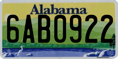 AL license plate 6AB0922