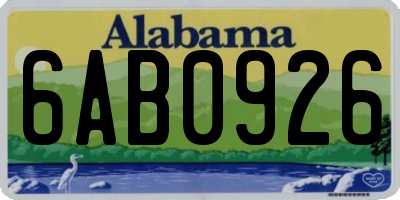 AL license plate 6AB0926