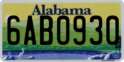 AL license plate 6AB0930