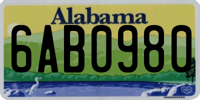 AL license plate 6AB0980