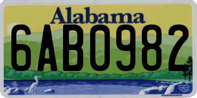 AL license plate 6AB0982