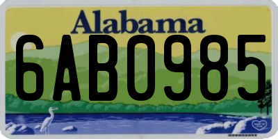 AL license plate 6AB0985