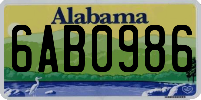 AL license plate 6AB0986