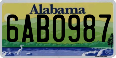 AL license plate 6AB0987