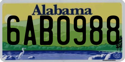 AL license plate 6AB0988