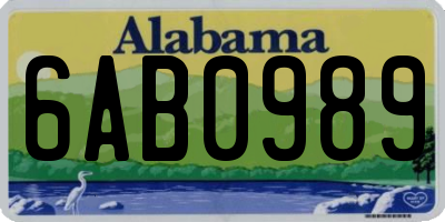 AL license plate 6AB0989