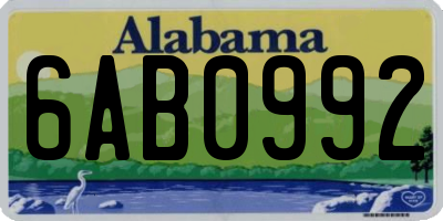 AL license plate 6AB0992