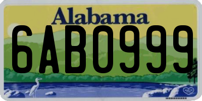 AL license plate 6AB0999
