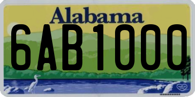 AL license plate 6AB1000
