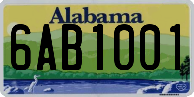 AL license plate 6AB1001
