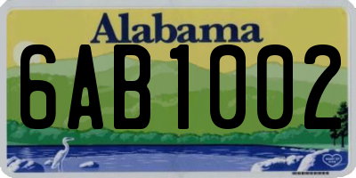 AL license plate 6AB1002