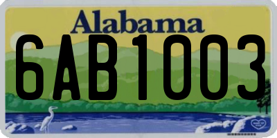 AL license plate 6AB1003