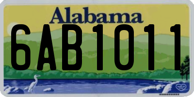 AL license plate 6AB1011