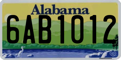 AL license plate 6AB1012