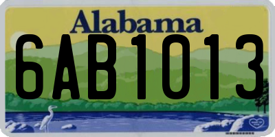 AL license plate 6AB1013