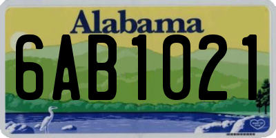 AL license plate 6AB1021