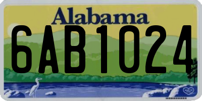 AL license plate 6AB1024