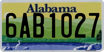 AL license plate 6AB1027