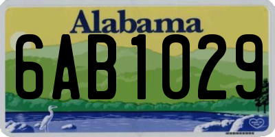 AL license plate 6AB1029