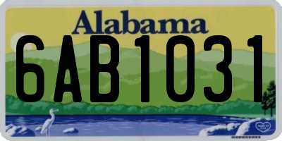 AL license plate 6AB1031