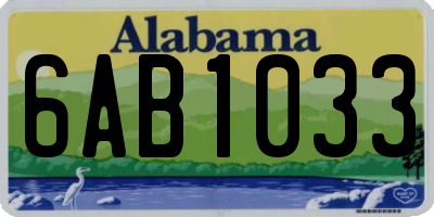 AL license plate 6AB1033