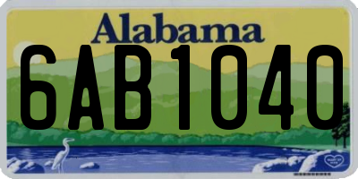 AL license plate 6AB1040