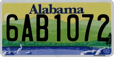 AL license plate 6AB1072