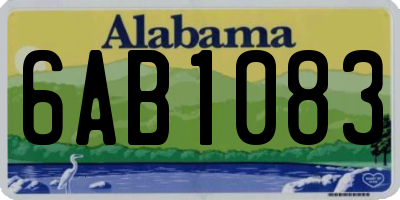 AL license plate 6AB1083