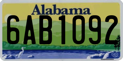 AL license plate 6AB1092