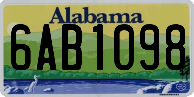 AL license plate 6AB1098