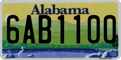AL license plate 6AB1100