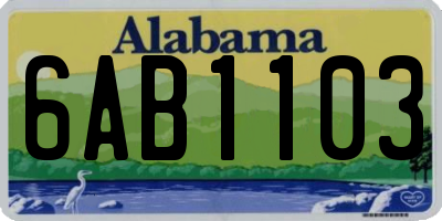 AL license plate 6AB1103