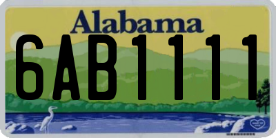 AL license plate 6AB1111