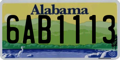 AL license plate 6AB1113