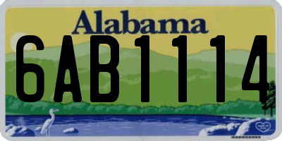 AL license plate 6AB1114