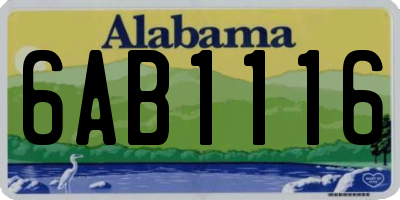 AL license plate 6AB1116